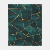 Donkere Blauwgroen inktkoper Gold geometrische gla Fleece Deken (Voorkant)