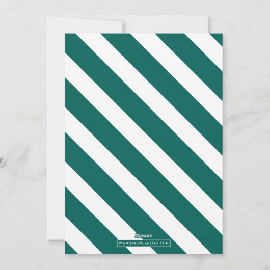 Donkere Blauwgroen kerstkaart Zwangerschap Aankond (Achterkant)