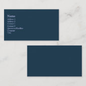Donkere Blauwgroen kleur Visitekaartje (Voorkant / Achterkant)