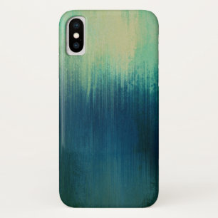 Donkere Blauwgroen kunsttextuur   Foto toevoegen iPhone X Hoesje