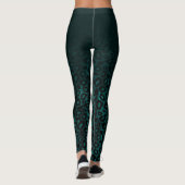 Donkere Blauwgroen loopvlakafdrukken Leggings (Achterkant)