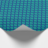 Donkere Blauwgroen marineblauw Marokkaans Quatrefo Cadeaupapier (Hoek)