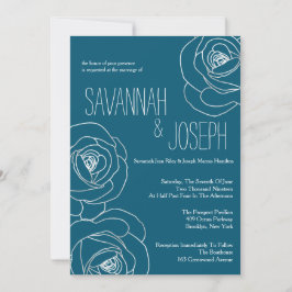 Donkere Blauwgroen moderne huwelijkskunst, huwelij Kaart