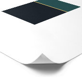 Donkere Blauwgroen moderne kunst met Gold Elements Poster (Hoek)