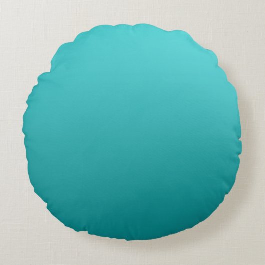 Donkere Blauwgroen Ombre Rond Kussen (Voorkant)