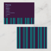 donkere blauwgroen paarse strepen visitekaartje (Voorkant / Achterkant)