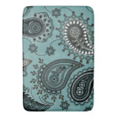 Donkere blauwgroen paisley badmat (Voorkant Verticaal)