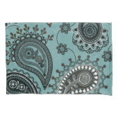 Donkere blauwgroen paisley kussensloop (Voorkant)
