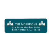 Donkere Blauwgroen Spruces Rustieke Naam & Terugke Etiket (Voorkant)