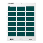 Donkere, Blauwgroen, vaste kleur Etiket (Full Sheet)