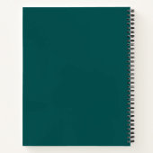 Donkere, Blauwgroen, vaste kleur Notitieboek (Achterkant)