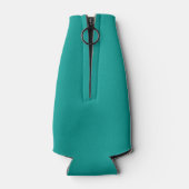 Donkere Blauwgroen witte monogram van het Initiaal Flesjeskoeler (Achterkant)