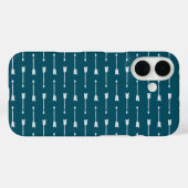 Donkere Blauwgroen & witte pijlen | iPhone Case-Mate iPhone Case (Achterkant (horizontaal))