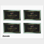 Donkere Blauwgroen zwarte Glitter-productlabels La Rechthoekige Sticker (Vel)