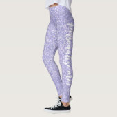 Donkere Bleke Paarse Glitter CUSTOM-TEKST Leggings (Links)