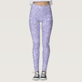 Donkere Bleke Paarse Glitter CUSTOM-TEKST Leggings (Voorkant)