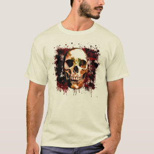 Donkere bloedspatendel enge schedel t-shirt