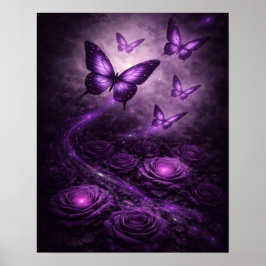 Donkere Bloei Gotische Bloemendecoratie Poster