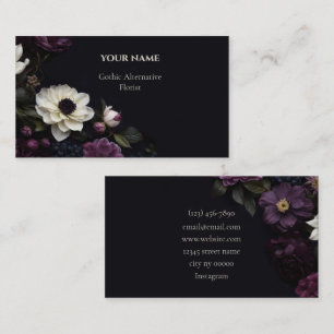 Donkere Bloem Gothic Alternatieve Bloemist Visitekaartje