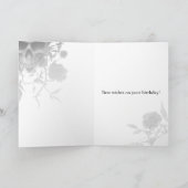 Donkere bloem gotische roos schedel verjaardag kaart (Binnen)