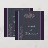 Donkere bloem Islamitische Islam trouwuitnodiging Kaart (Voorkant / Achterkant)
