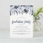 donkere bloem | Moderne Waterverf Graduation Party Kaart (Staand voorkant)