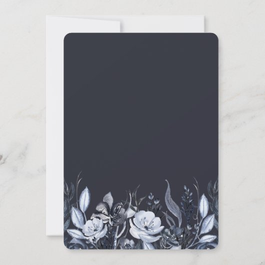 donkere bloem | Moderne Waterverf Graduation Party Kaart (Achterkant)