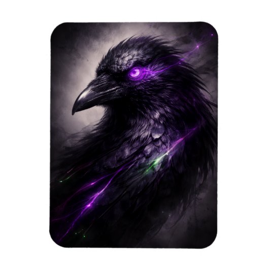 Donkere Bloem Raven Flexibele Magneet (Verticaal)