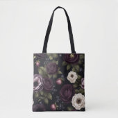 Donkere Bloem Tote Bag (Voorkant)