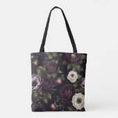 Donkere Bloem Tote Bag (Achterkant)