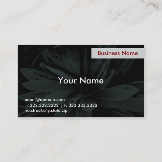 Donkere bloem visitekaartje (Voorkant)