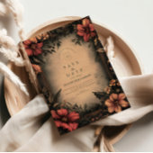 Donkere Bloemen Art Nouveau Huwelijksuitnodiging Save The Date