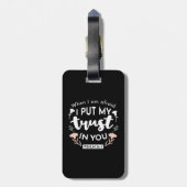 Donkere bloemen Christelijke kunst - Psalm 56:3 Bagagelabel (Achterkant verticaal)