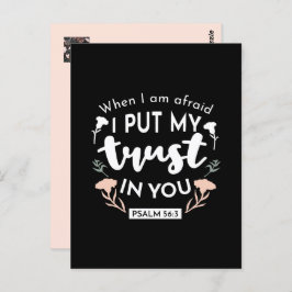 Donkere bloemen Christelijke kunst - Psalm 56:3 Briefkaart