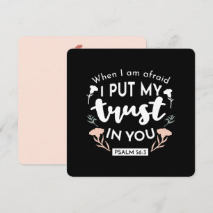 Donkere bloemen Christelijke kunst - Psalm 56:3 Feestdagenkaart