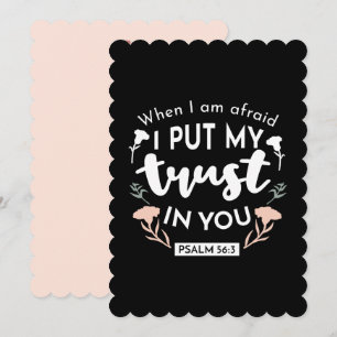 Donkere bloemen Christelijke kunst - Psalm 56:3 Feestdagenkaart