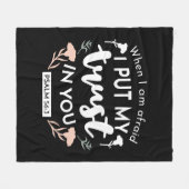 Donkere bloemen Christelijke kunst - Psalm 56:3 Fleece Deken (Voorkant (Horizontaal))