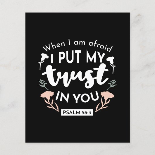 Donkere bloemen Christelijke kunst - Psalm 56:3 Flyer (Voorkant)
