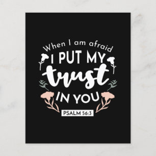 Donkere bloemen Christelijke kunst - Psalm 56:3 Flyer