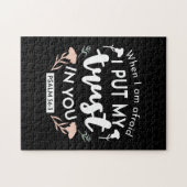Donkere bloemen Christelijke kunst - Psalm 56:3 Legpuzzel (Horizontaal)
