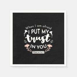 Donkere bloemen Christelijke kunst - Psalm 56:3 Servet