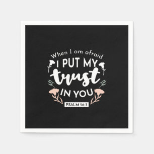 Donkere bloemen Christelijke kunst - Psalm 56:3 Servet
