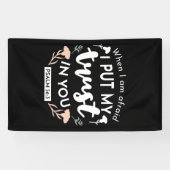 Donkere bloemen Christelijke kunst - Psalm 56:3 Spandoek (Horizontaal)