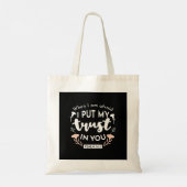 Donkere bloemen Christelijke kunst - Psalm 56:3 Tote Bag (Achterkant)