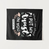 Donkere bloemen Christelijke kunst - Psalm 56:3 Wandkleed (Voorkant (horizontaal))