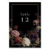 Donkere bloemen Elegante zwarte bruiloft Kaart (Voorkant)