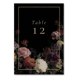 Donkere bloemen Elegante zwarte bruiloft Kaart