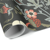 Donkere  bloemen en vogels naadloos cadeaupapier (Rol Hoek)