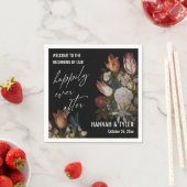 Donkere bloemen gelukkig ooit na het begin servet (Insitu)