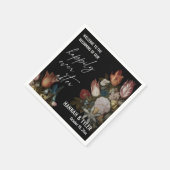 Donkere bloemen gelukkig ooit na het begin servet (Hoek)